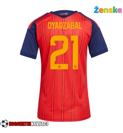 Ženske Nogometnih dresov Španija Mikel Oyarzabal #21 Domači SP 2026 Kratki rokavi Ženske Nogometnih dresov Španija Mikel Oyarzabal #21 Domači SP 2026 Kratki rokavi